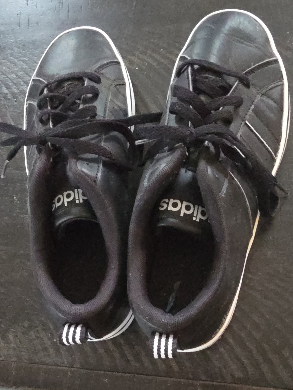 adidas Black Sneakers with White Stripe Detailing